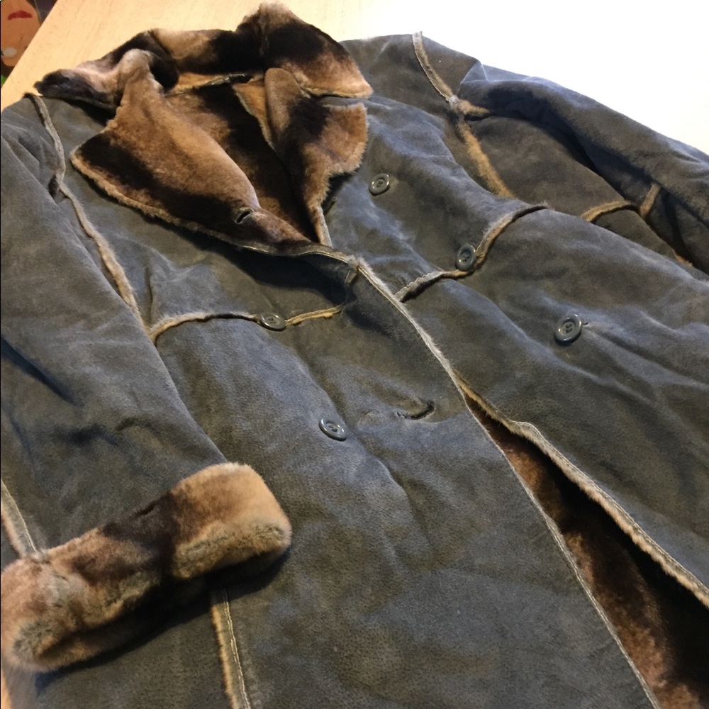 Marvin Richards Blue and Brown Women's Coat - Picture 2 of 8